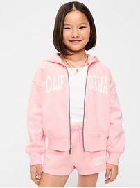 Image number 1 showing, Favorite Fleece Graphic Zip-Front Hoodie for Girls