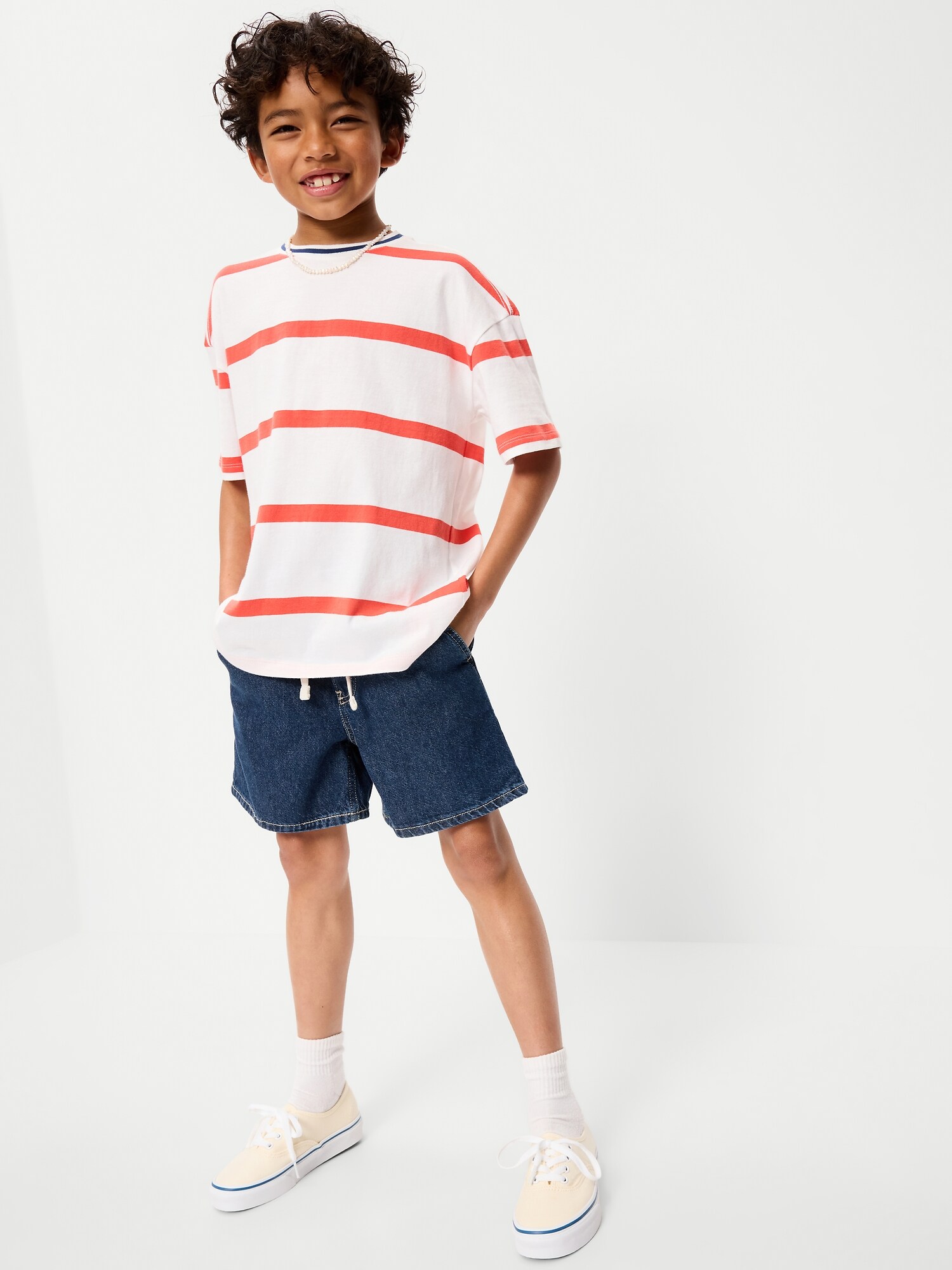 Шорты Old Navy Above Knee Super Baggy Pull-On Jean Shorts для мальчиков, цвет: Океанский — фото 2