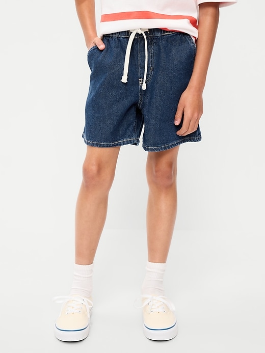 Image number 1 showing, Above Knee Super Baggy Pull-On Jean Shorts for Boys