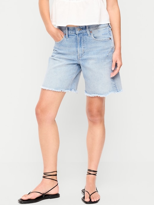Image number 2 showing, High-Waisted OG Jean Cut-Off Shorts -- 7-inch inseam