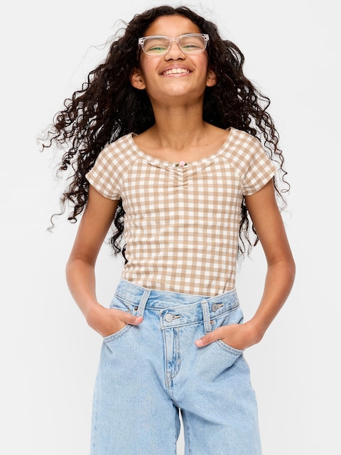 Fitted Off-Shoulder Top for Girls