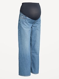 Image number 1 showing, Maternity Full-Panel Wow Baggy Jeans