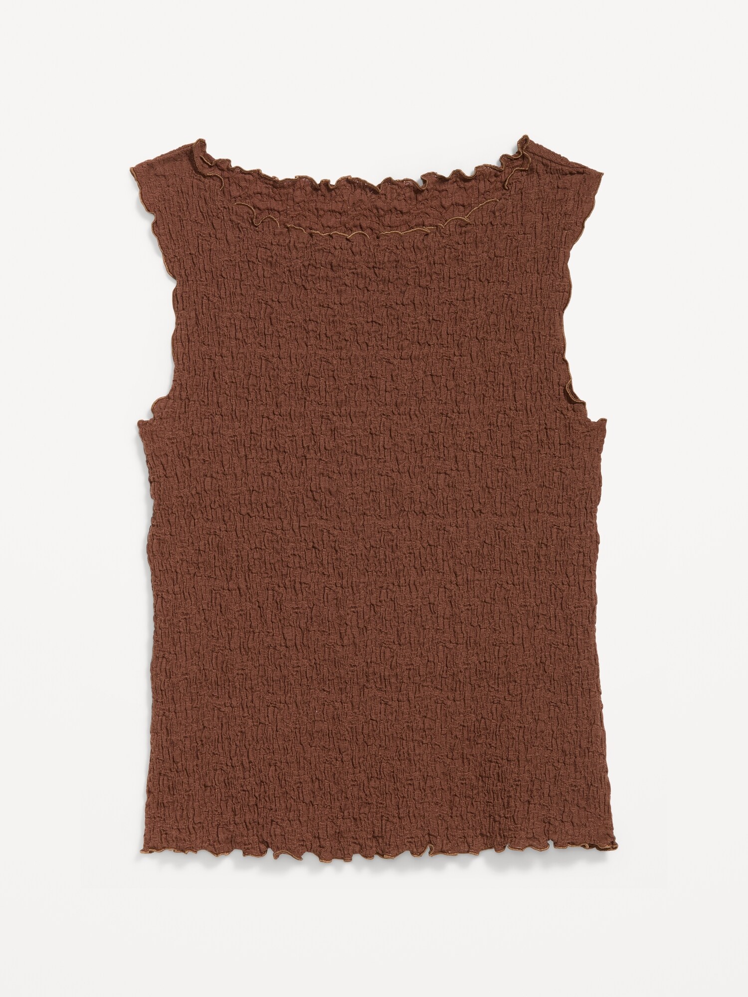 Женский топ Old Navy Sleeveless Smocked Tank Top, цвет: Coco De Mer — фото 4
