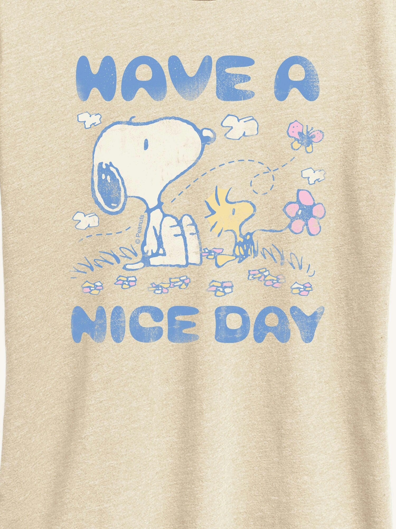 Женская футболка Old Navy Peanuts Snoopy And Woodstock Have A Nice Day Short Sleeve Graphic, цвет: Берёзовый — фото 2
