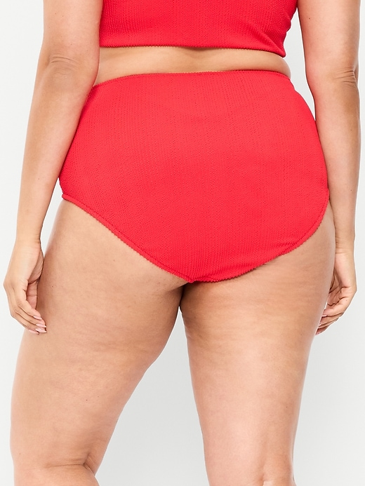 Image number 8 showing, High-Waisted Ribbed Bikini Swim Bottoms