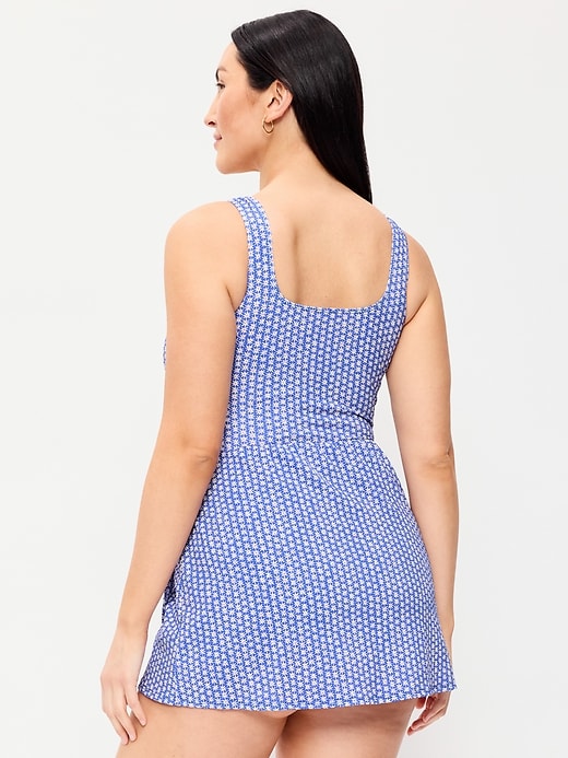 Image number 6 showing, Pique Side-Tie Swim Dress