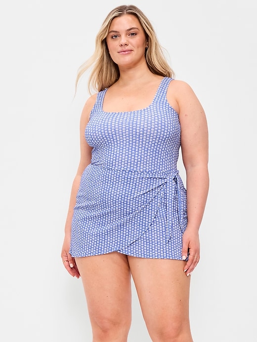 Image number 7 showing, Pique Side-Tie Swim Dress
