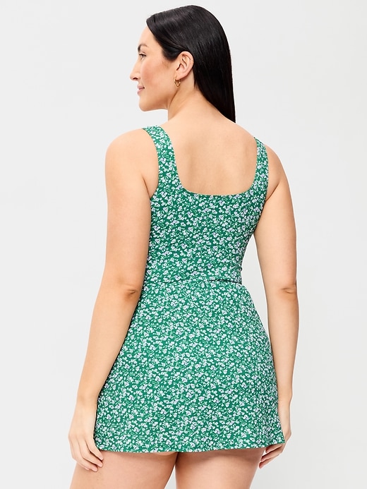 Image number 6 showing, Pique Side-Tie Swim Dress