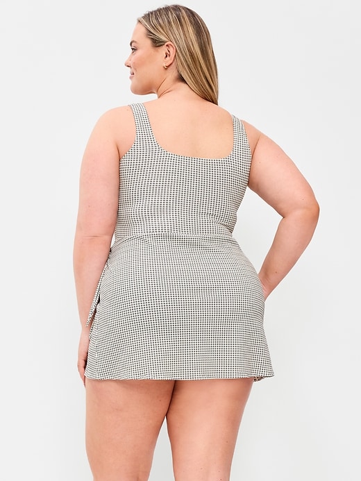 Image number 8 showing, Pique Side-Tie Swim Dress
