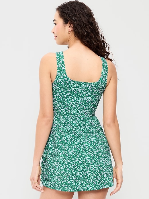 Image number 2 showing, Pique Side-Tie Swim Dress