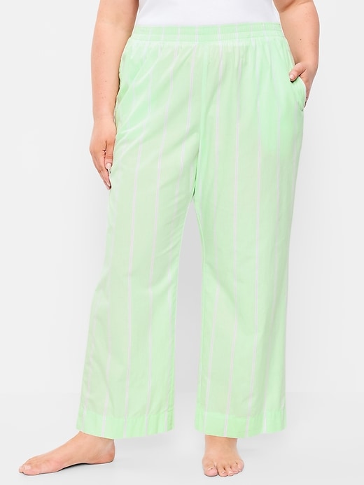 Image number 8 showing, High-Waisted Poplin Pajama Pant