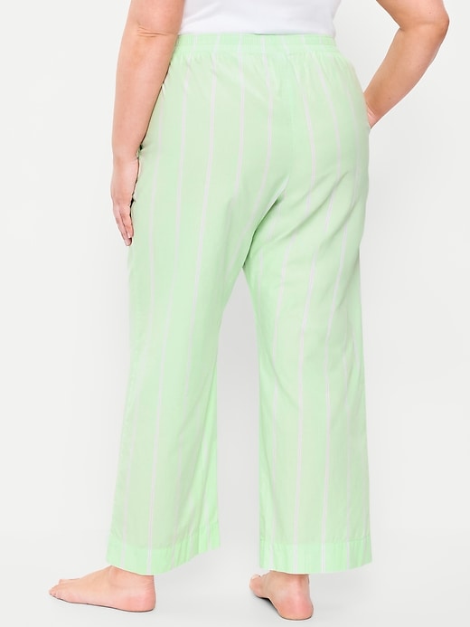 Image number 9 showing, High-Waisted Poplin Pajama Pant