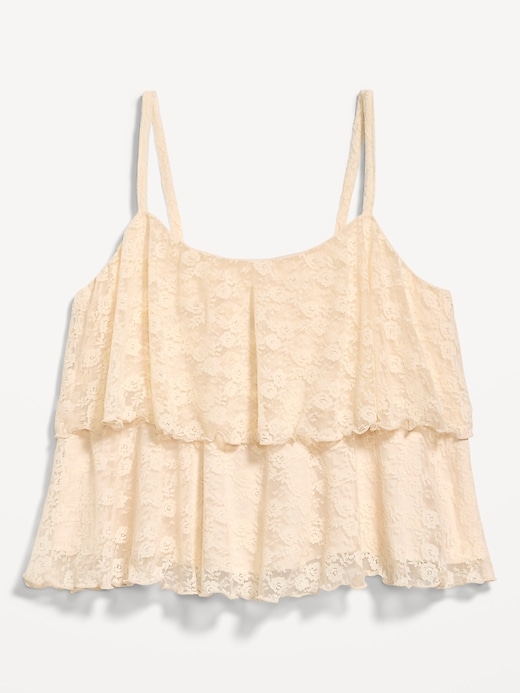 Image number 4 showing, Sleeveless Tiered Lace Ruffle Top