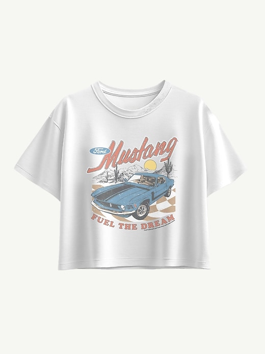 Image number 1 showing, Ford Mustang Fuel The Dream Short Sleeve Boxy Graphic T-Shirt For Girls