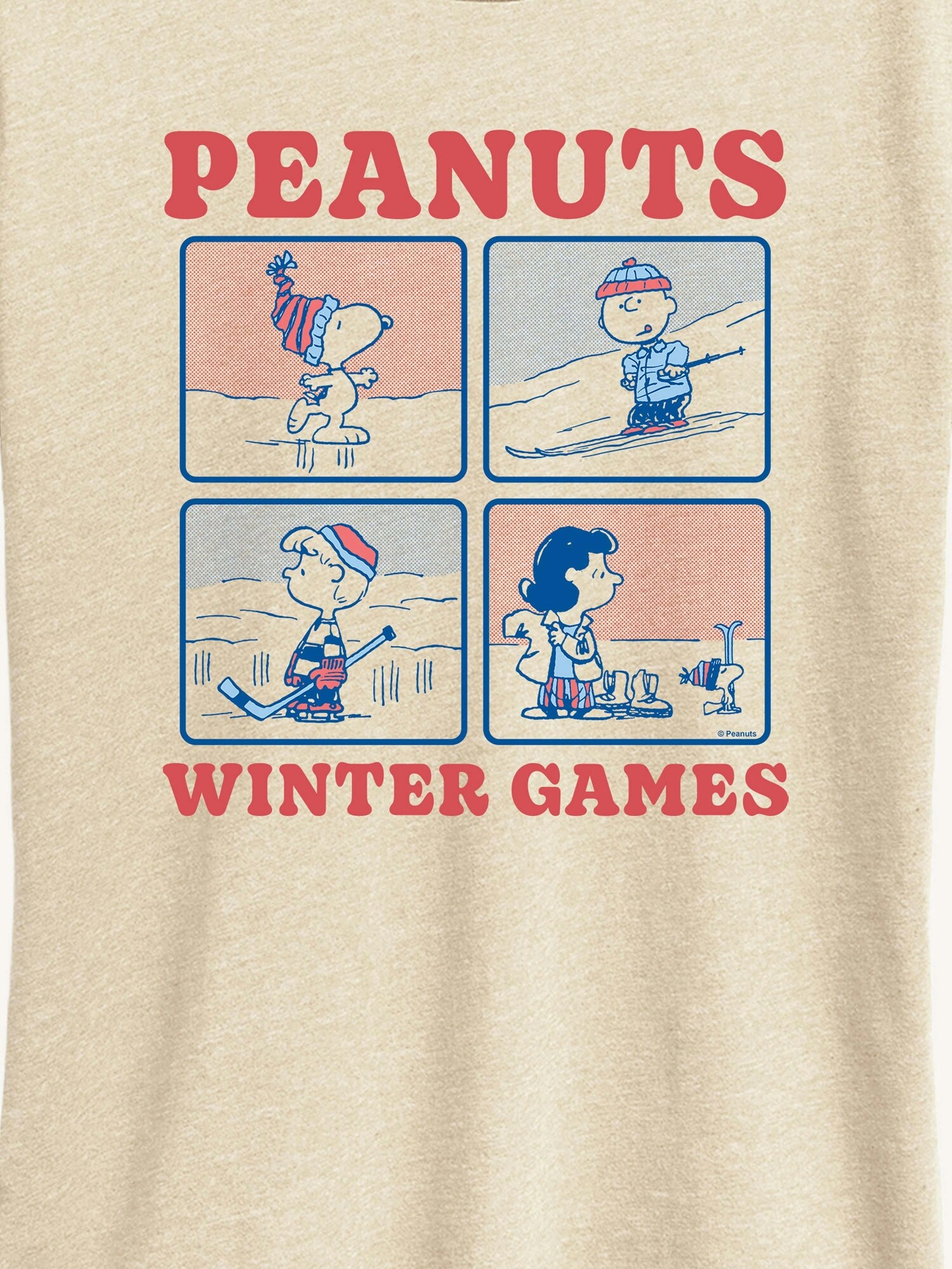 Женская футболка Old Navy Peanuts Winter Games Short Sleeve Graphic, цвет: Берёзовый — фото 2