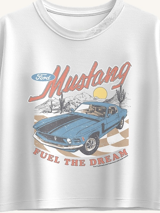 Image number 2 showing, Ford Mustang Fuel The Dream Short Sleeve Boxy Graphic T-Shirt For Girls