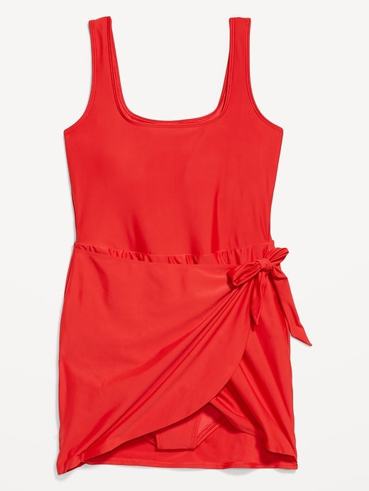 Image number 5 showing, Matte Side-Tie Swim Dress