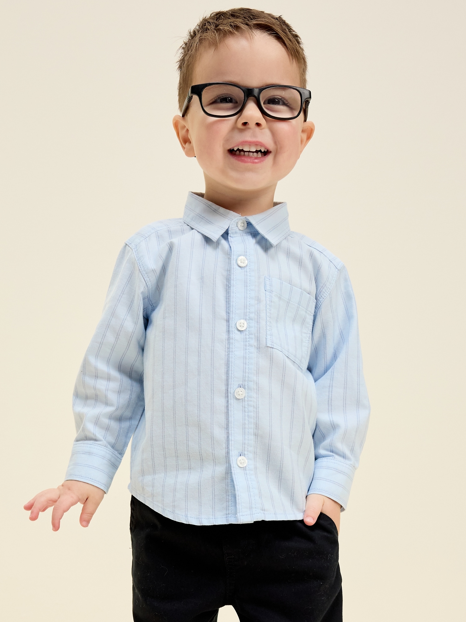 Long-Sleeve Oxford Shirt for Toddler Boys
