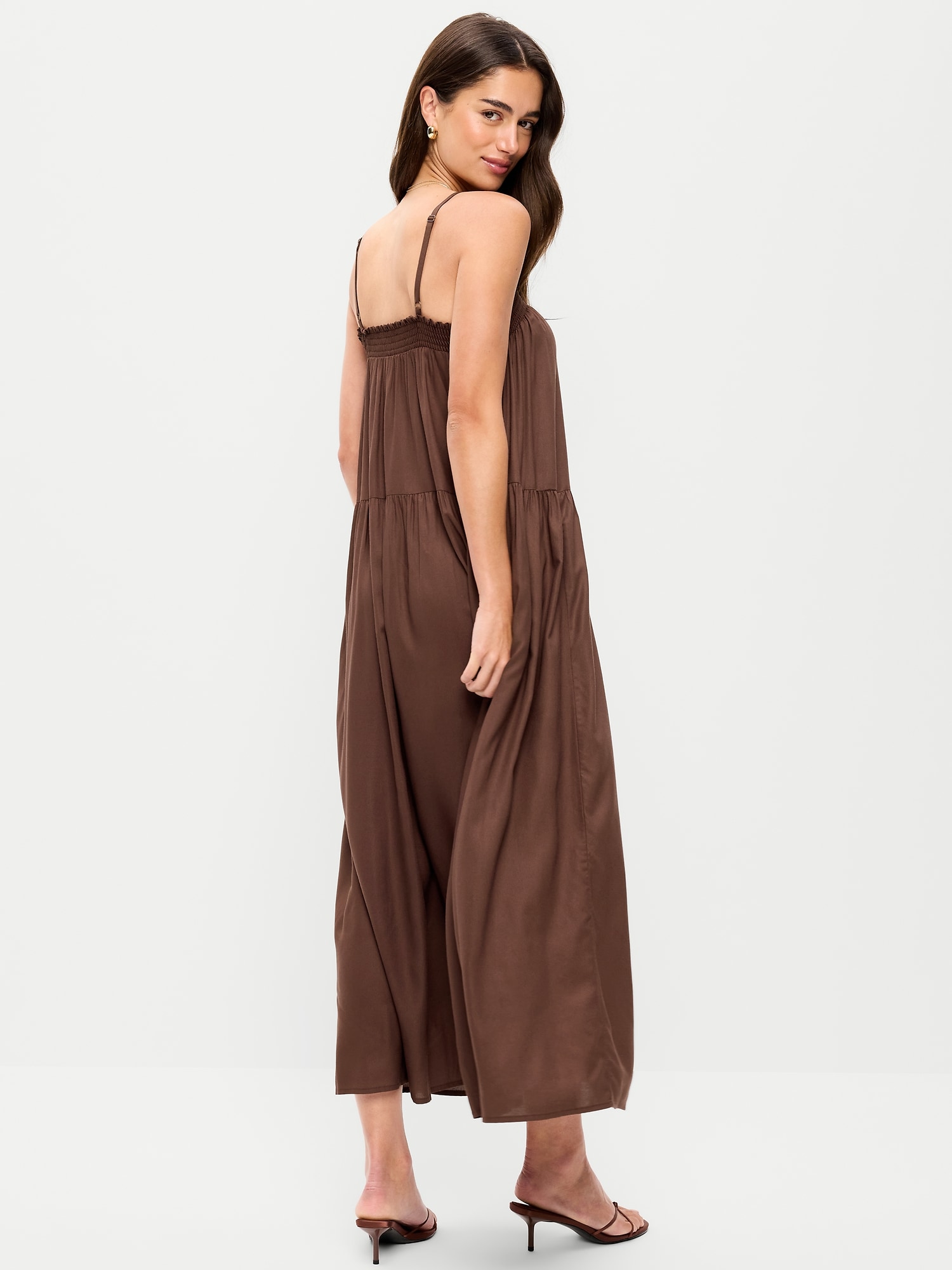 dusty pink feather skirt bodycon dress Livvy 100% Cotton Maxi Dress in Rust Brown main image 1