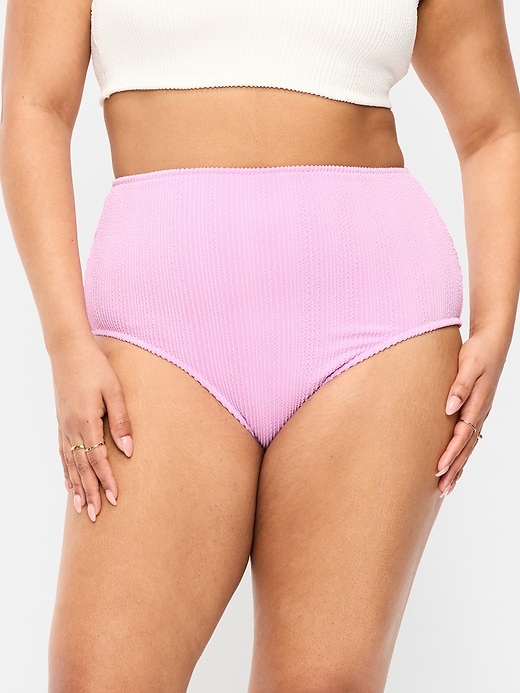 Image number 5 showing, High-Waisted Ribbed Bikini Swim Bottoms