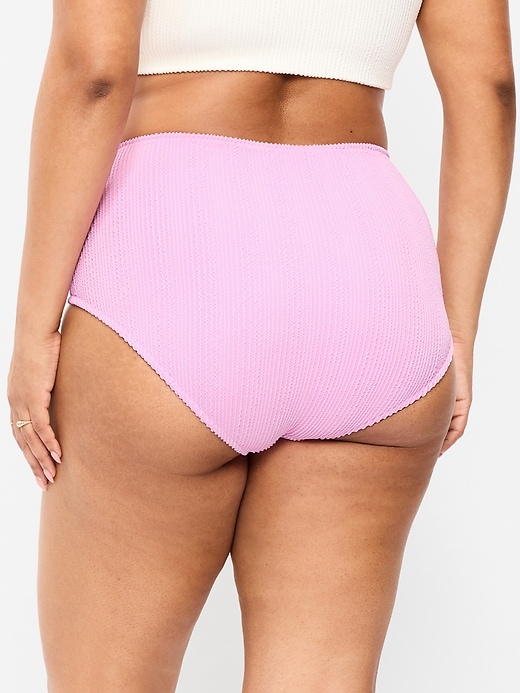 Image number 6 showing, High-Waisted Ribbed Bikini Swim Bottoms