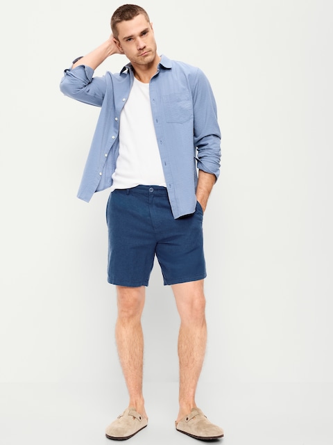 Slim Linen-Blend Rotation Chino Shorts -- 8-inch inseam