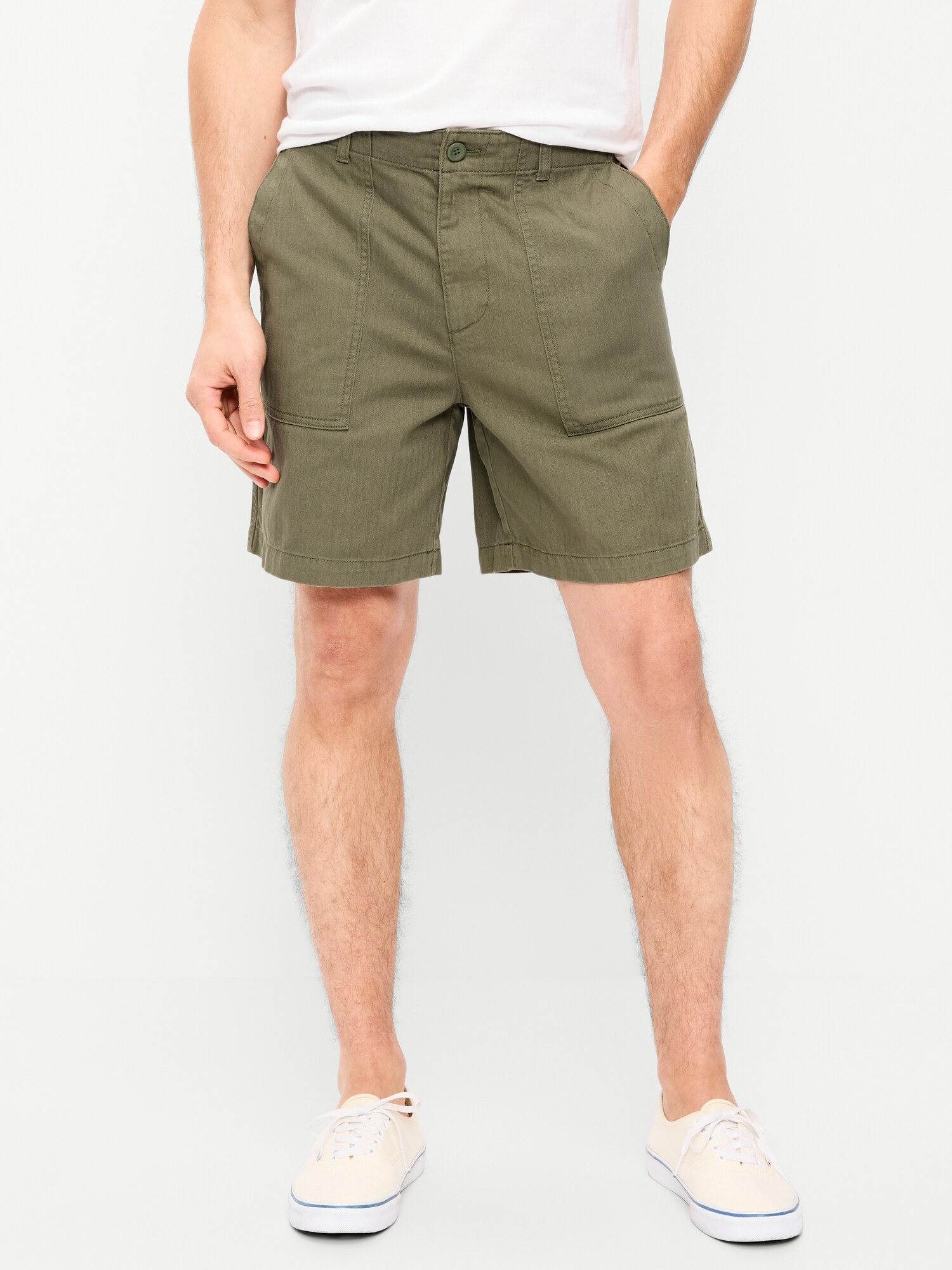 Мужские шорты Old Navy 90's Loose Shorts -- 7-inch inseam, цвет: Dill Caper — фото 2