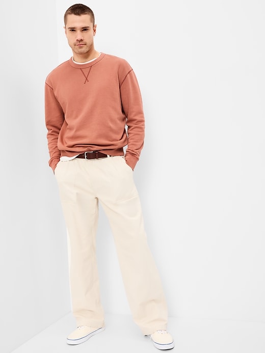 Image number 3 showing, Loose Garment-Washed Crew-Neck Sweatshirt
