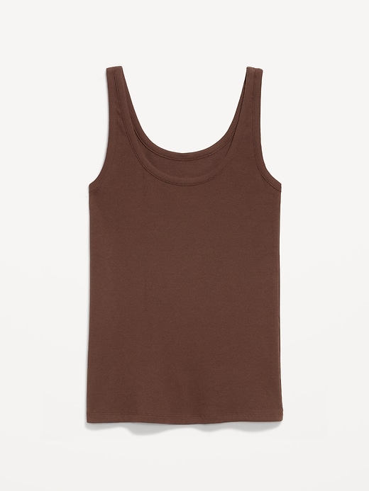Image number 4 showing, First-Layer Ribbed Scoop-Neck Tank Top