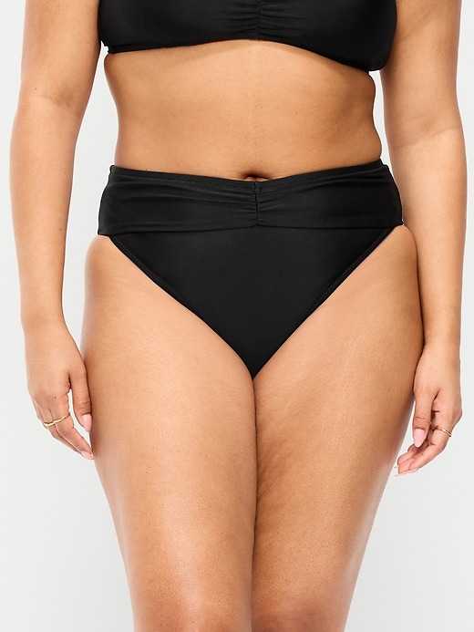 Image number 3 showing, High-Waisted Cinched Bikini Swim Bottoms
