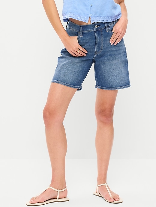 Image number 2 showing, High-Waisted Wow Jean Shorts -- 7-inch inseam