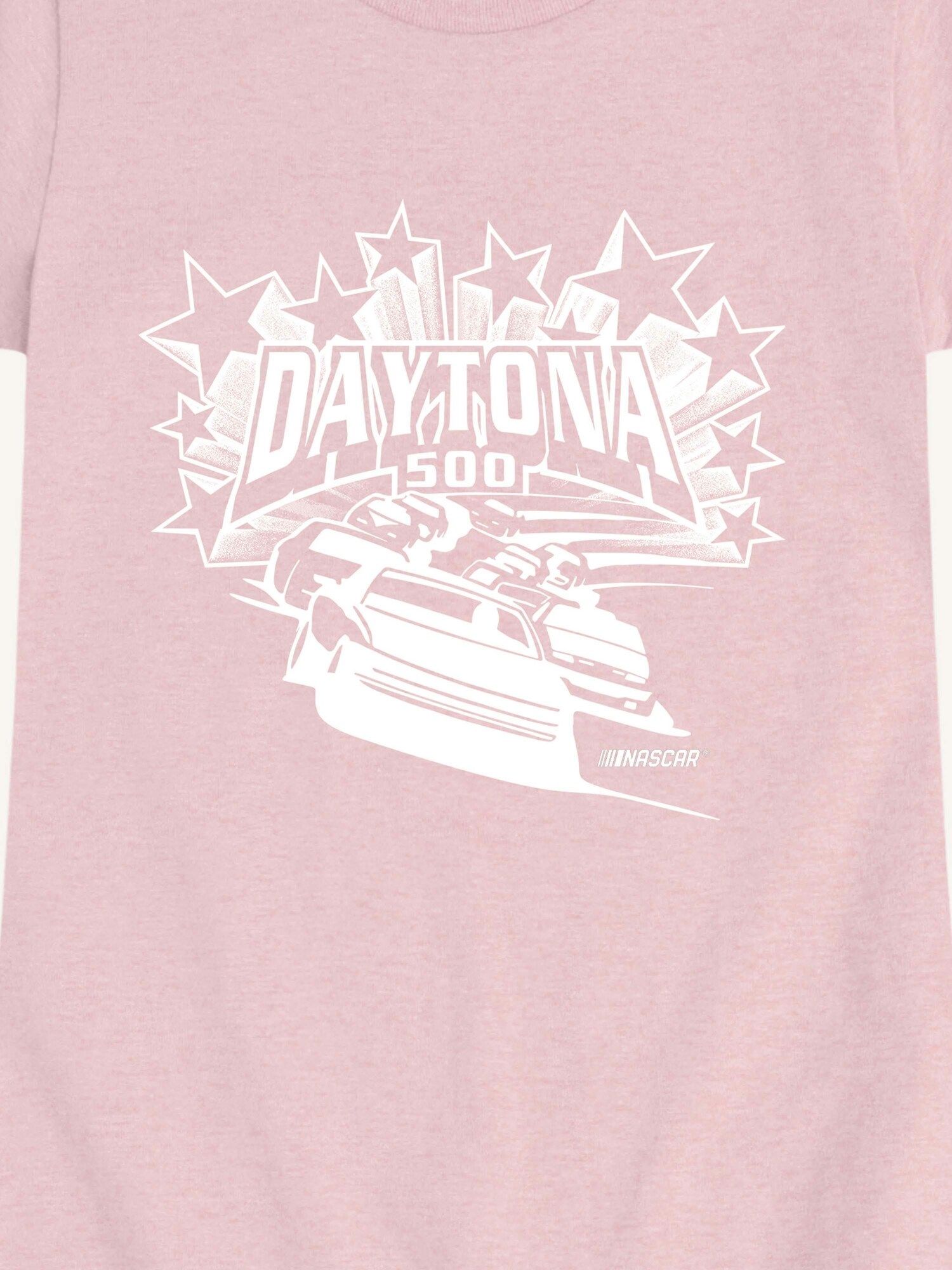 Футболка Old Navy NASCAR Daytona 500 Stars And Stripes Short Sleeve Graphic T-Shirt для девочек, цвет: Меланжевый розовый — фото 2