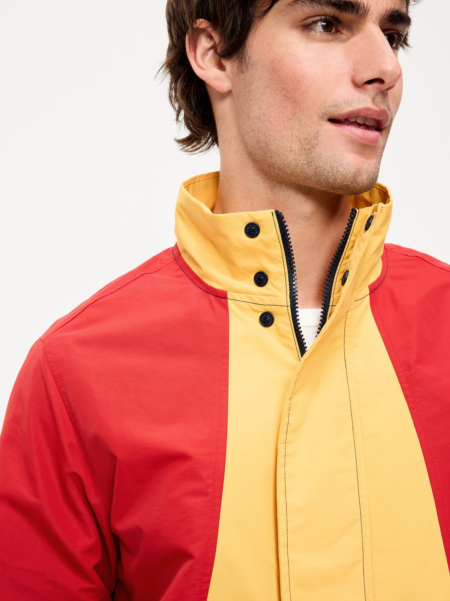 Water-Resistant Relaxed Color-Block Jacket