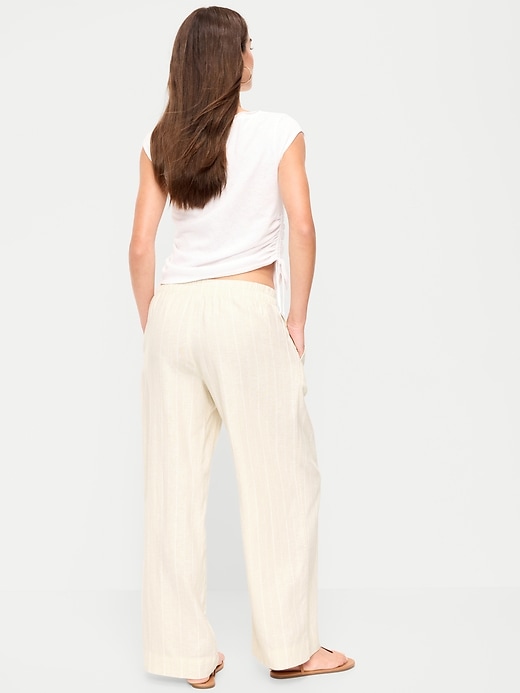 Image number 3 showing, High-Waisted Linen-Blend Super Wide-Leg Pants