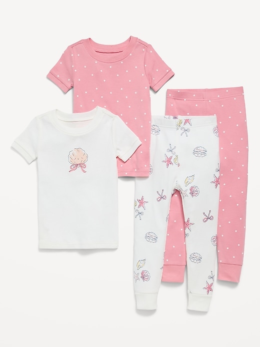 Image number 1 showing, Printed Snug-Fit Pajama 4-Piece for Toddler & Baby