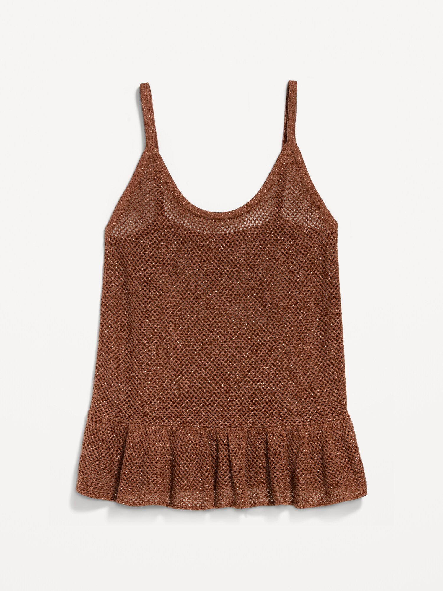 Женский топ Old Navy Metallic Peplum Tank Top, цвет: Coco De Mer — фото 4