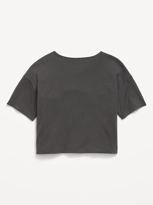 Image number 2 showing, Oversized Short-Sleeve Cropped T-Shirt for Girls