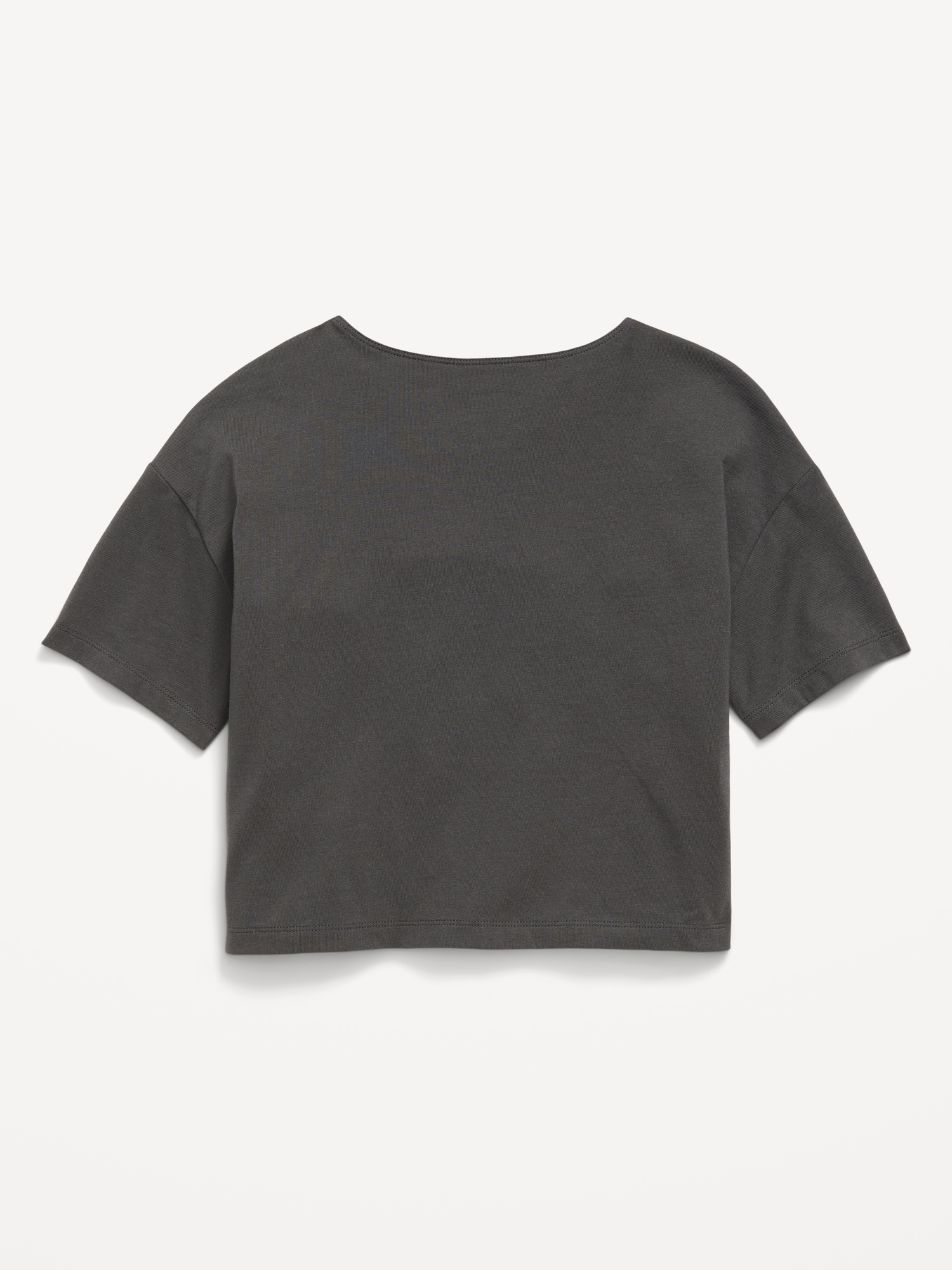 Oversized Short-Sleeve Cropped T-Shirt for Girls