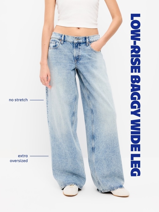 Image number 6 showing, Low-Rise Baggy Wide-Leg Jeans
