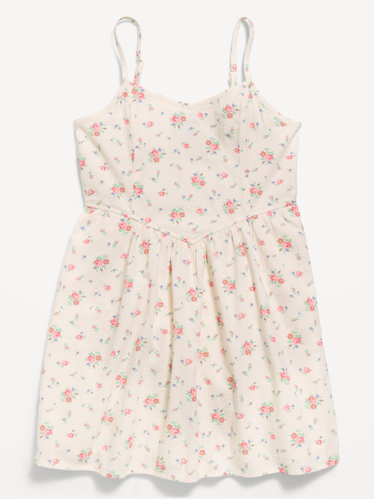 Платье Old Navy Sleeveless Fit and Flare Plaid Dress для девочек, цвет: Белый с принтом — фото 3