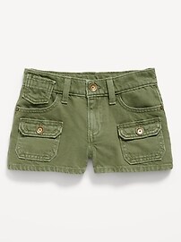 Image number 4 showing, Low-Rise Utility Jean Shorts for Girls