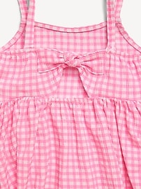 Image number 2 showing, Printed Sleeveless Crinkled Dress and Biker Shorts Set for Toddler Girls