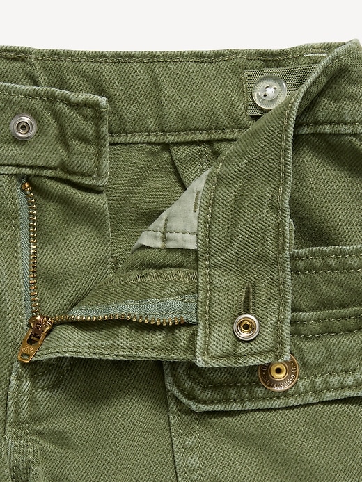 Image number 5 showing, Low-Rise Utility Jean Shorts for Girls