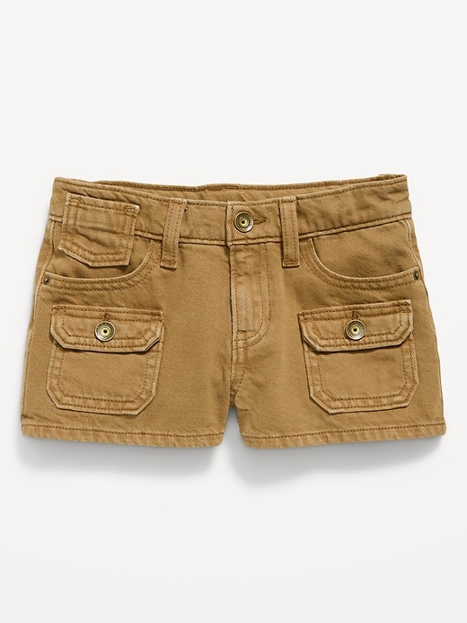 Image number 4 showing, Low-Rise Utility Jean Shorts for Girls