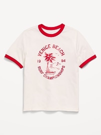 Image number 1 showing, Softest Short-Sleeve Ringer Graphic T-Shirt for Boys