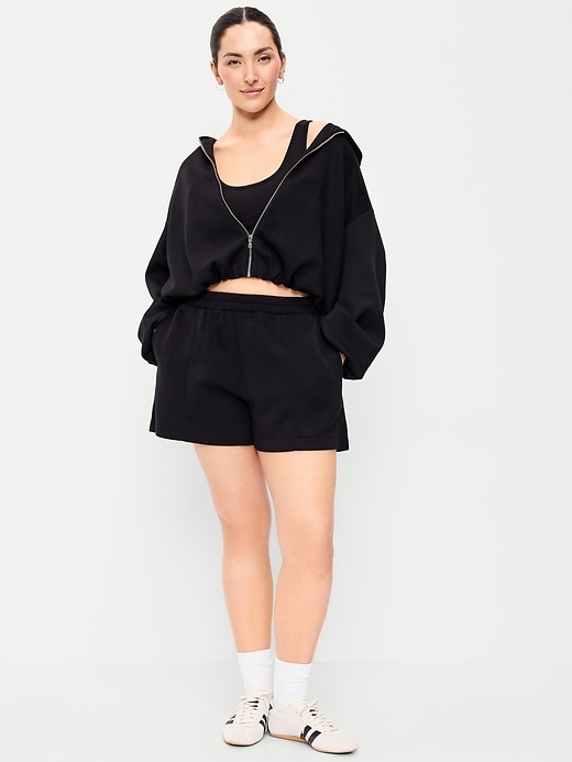 Image number 4 showing, High-Waisted Bounce Fleece Shorts -- 5-inch inseam