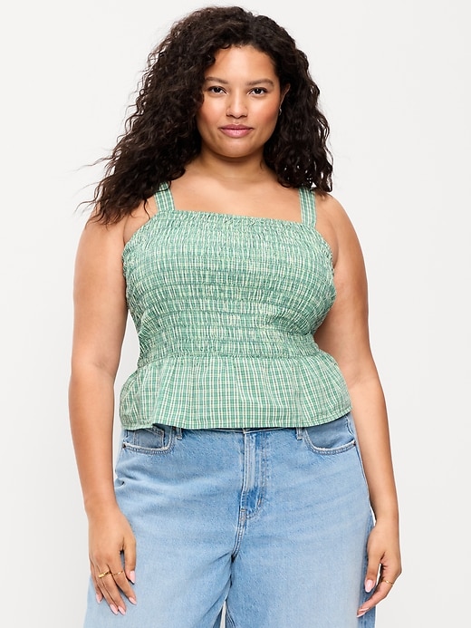 Image number 7 showing, Smocked Peplum Tank Top