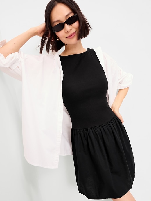 Image number 3 showing, Fit & Flare Drop-Waist Mini Dress