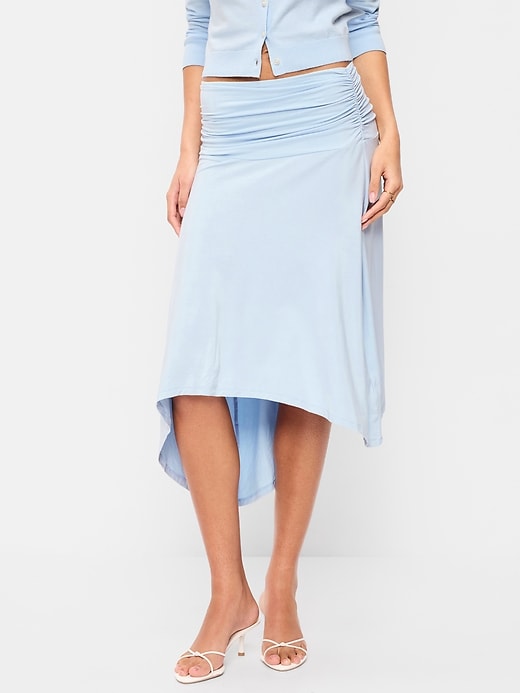 Image number 2 showing, Asymmetrical Draped Midi Skirt
