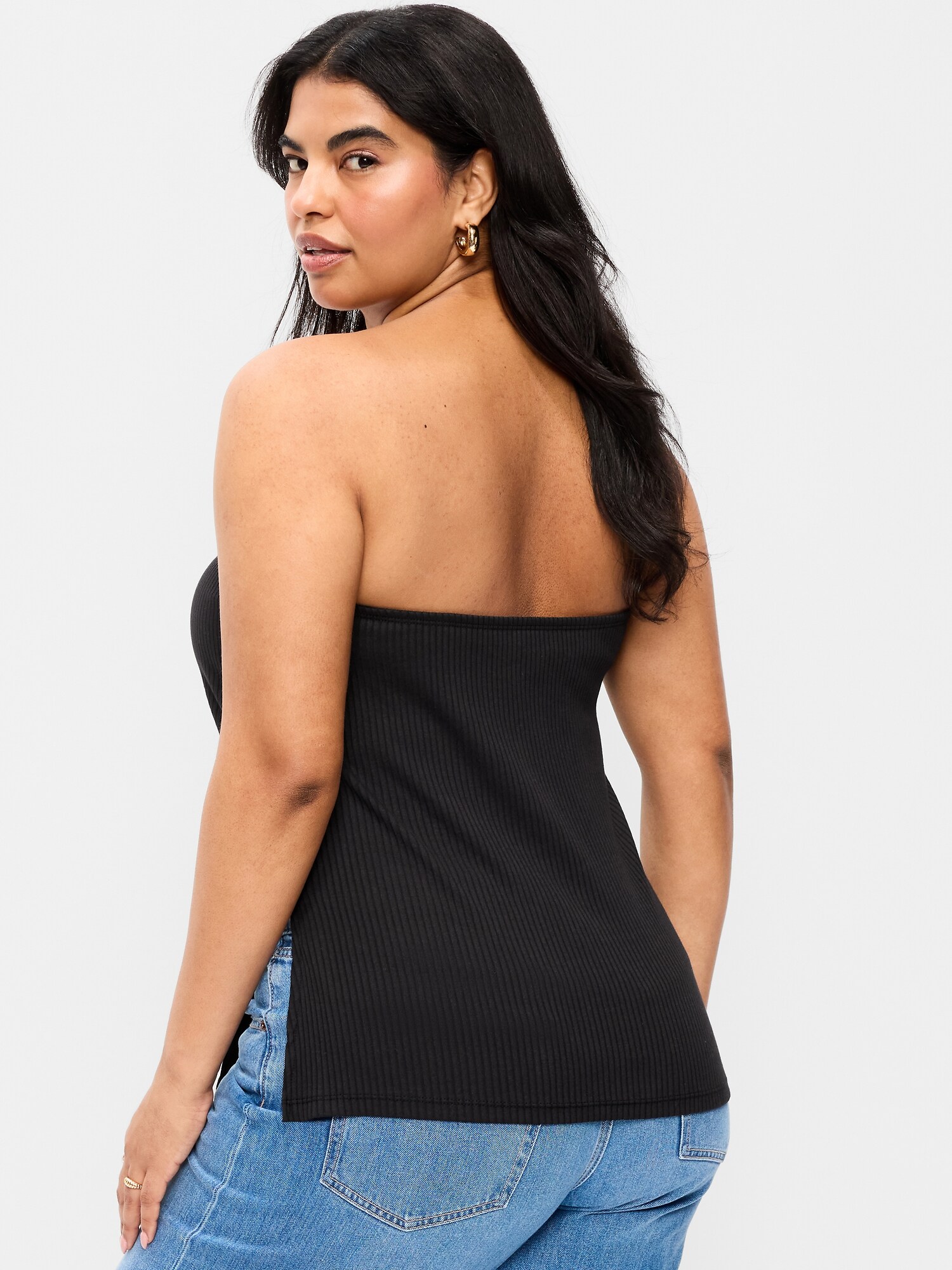Женский топ Old Navy Asymmetrical Tube Top, цвет: Чёрный — фото 5